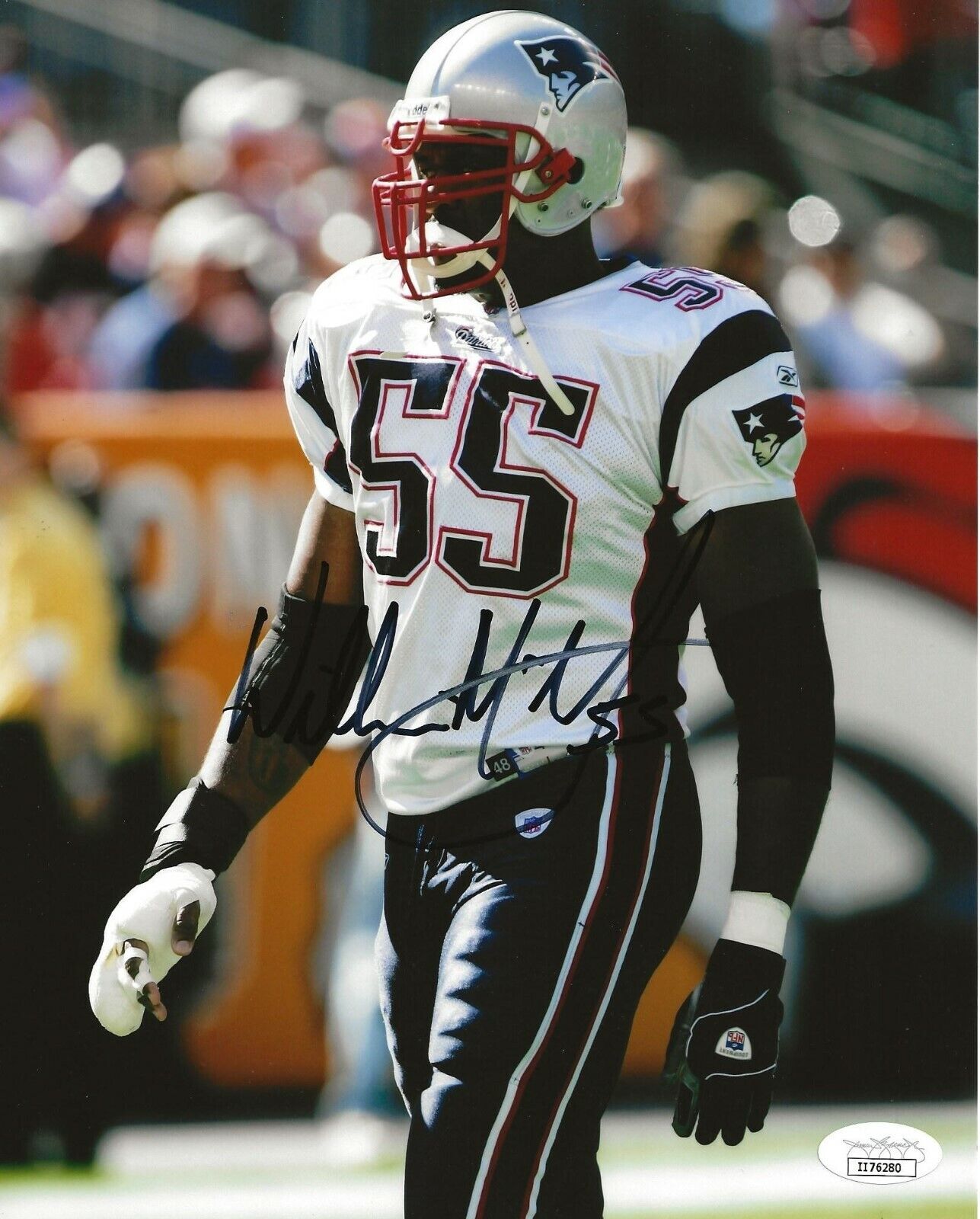 Willie McGinest signed New England Patriots 8x10 Photo Poster painting autographed JSA