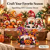 (Gnome)DIY Pearl Diamond Painting Acrylic Stand, Christmas Double-Sided Printed Tabletop Decoration, Special Shaped Diamond Art Craft Kit for Home Decor