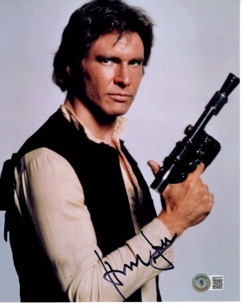 Harrison Ford signed 8x10 Star Wars Han Solo Photo Poster painting Beckett BAS LOA