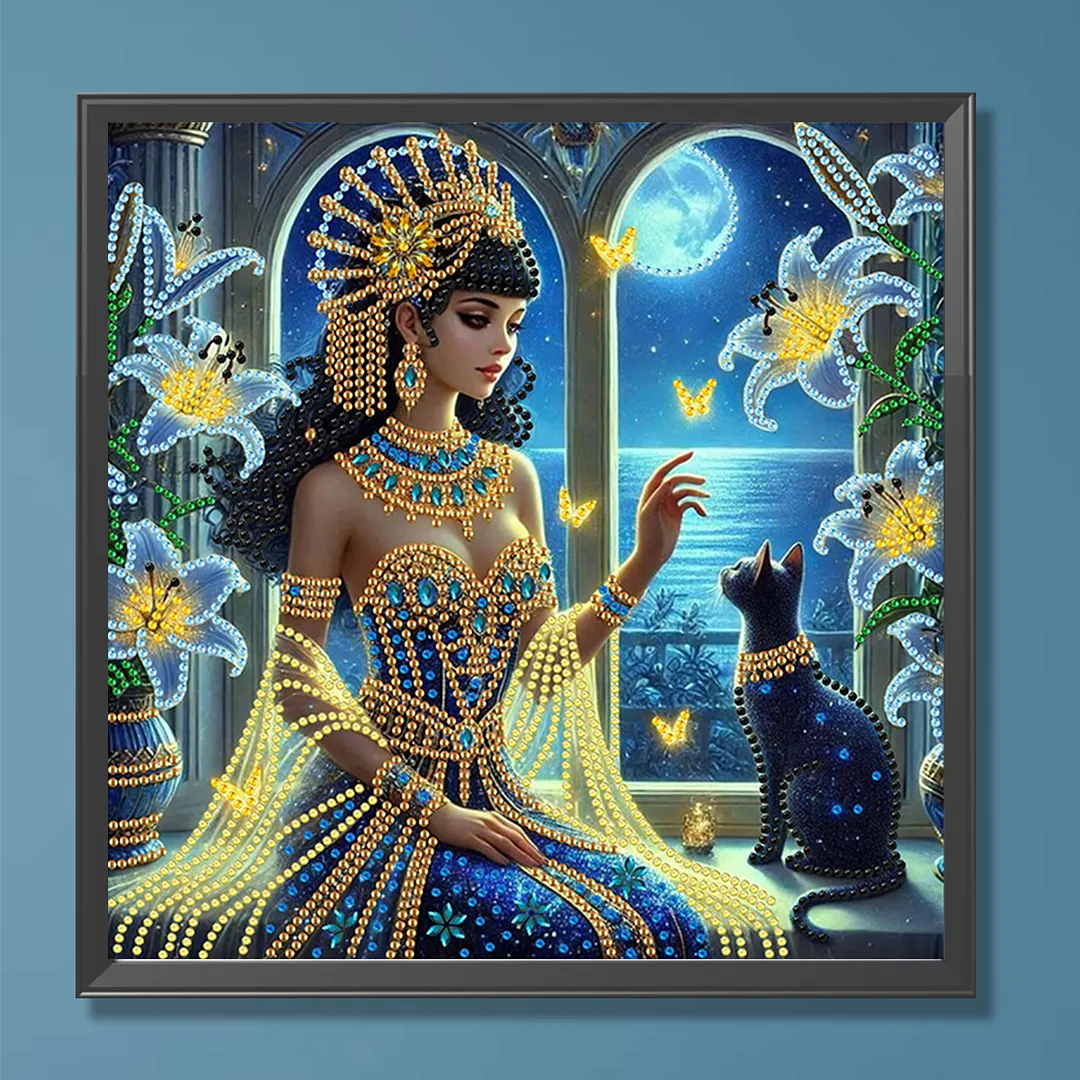 Egyptian Beauty - Diamond Painting - Partial Special Shaped Drill(Canvas|30*30cm)