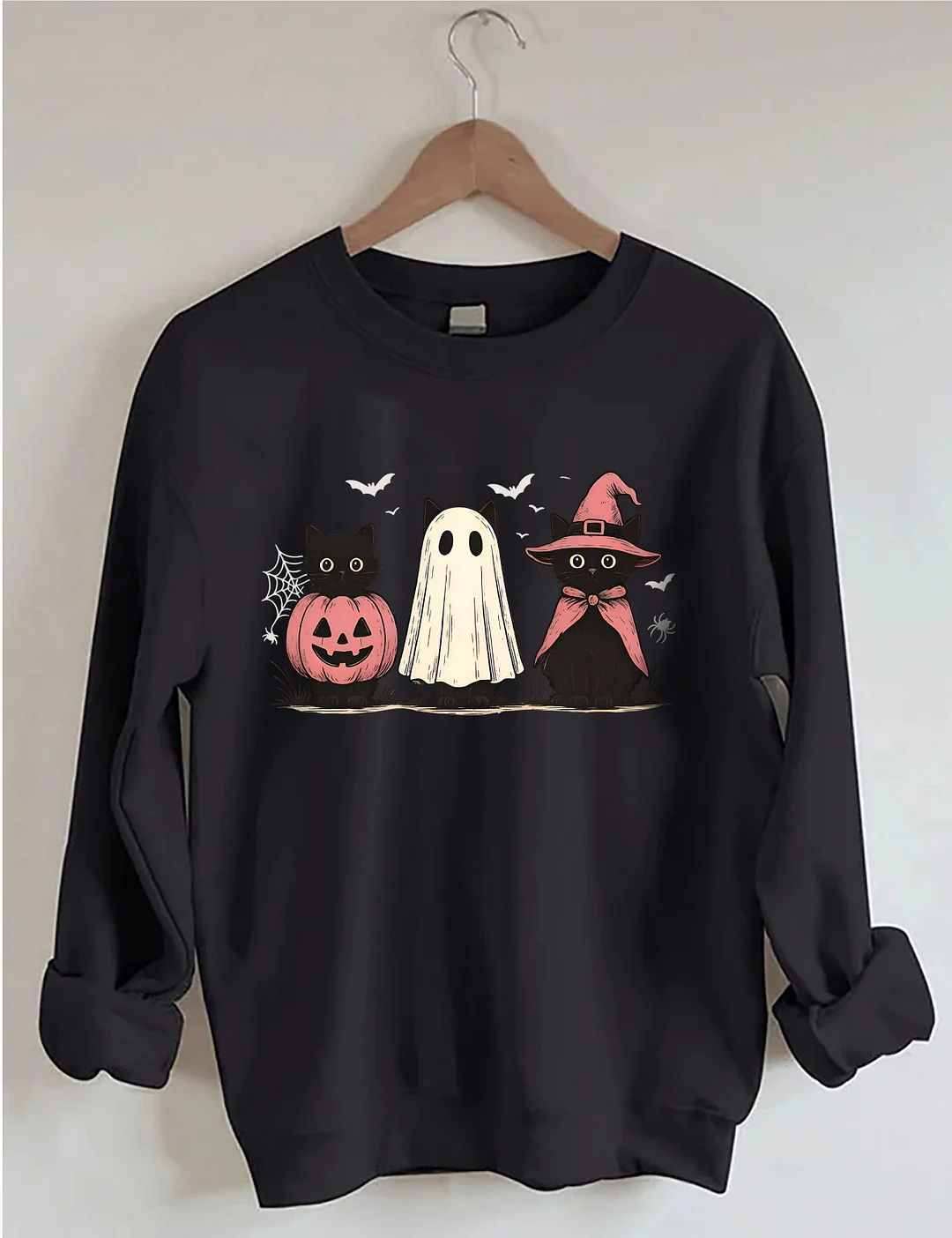 Boo Ghost Black Cat Sweatshirt