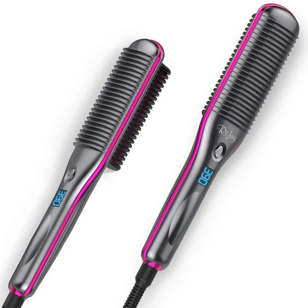 Heated Hair Straightening Comb with Anti Scald Auto Temperature Lock 3 Heat Levels, 30S Fast Ceramic Heating Straightening Brush