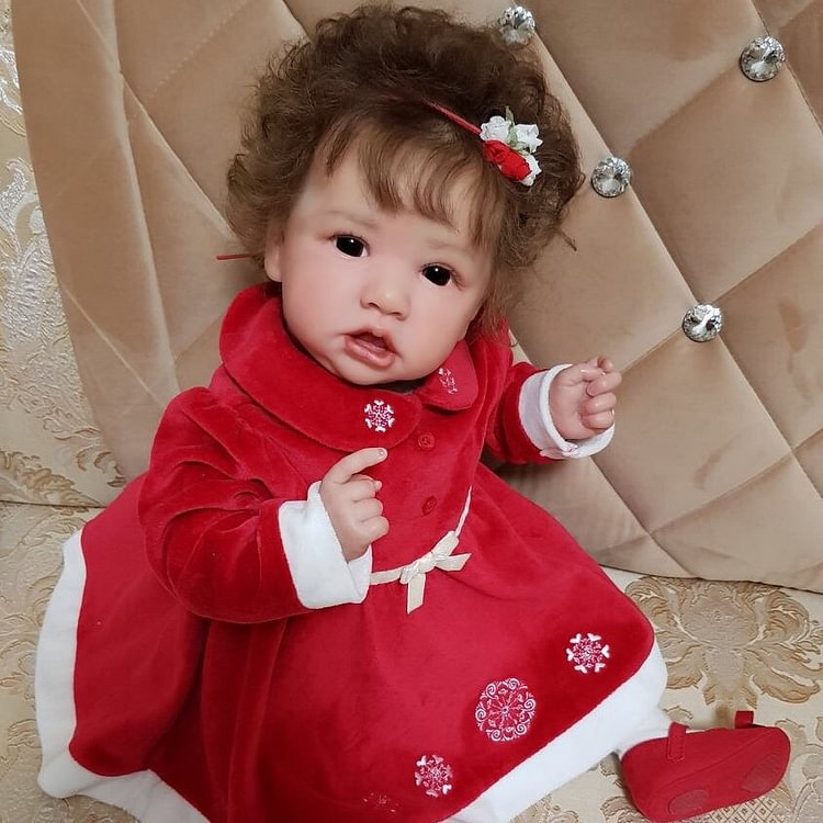 [Christmas Specials]20" Lifelike and Cute Open Eyes Silicone Vinyl Reborn Baby Girl Doll Set,With Heartbeat💖 & Sound🔊 Rebornartdoll® Rebornartdoll®