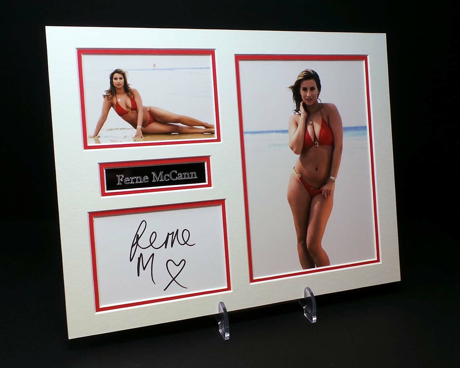 Ferne McCANN Sexy Glamour Signed Mounted Model Photo Poster painting Display AFTAL RD COA Bikini