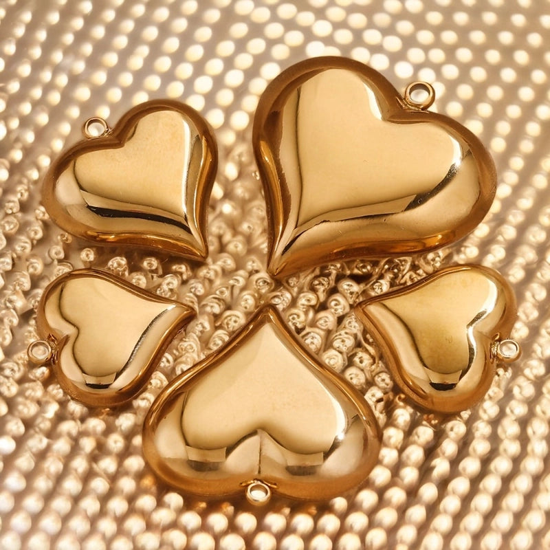 1 Piece 15*15mm Titanium Steel Heart Shape Pendant Jewelry Accessories