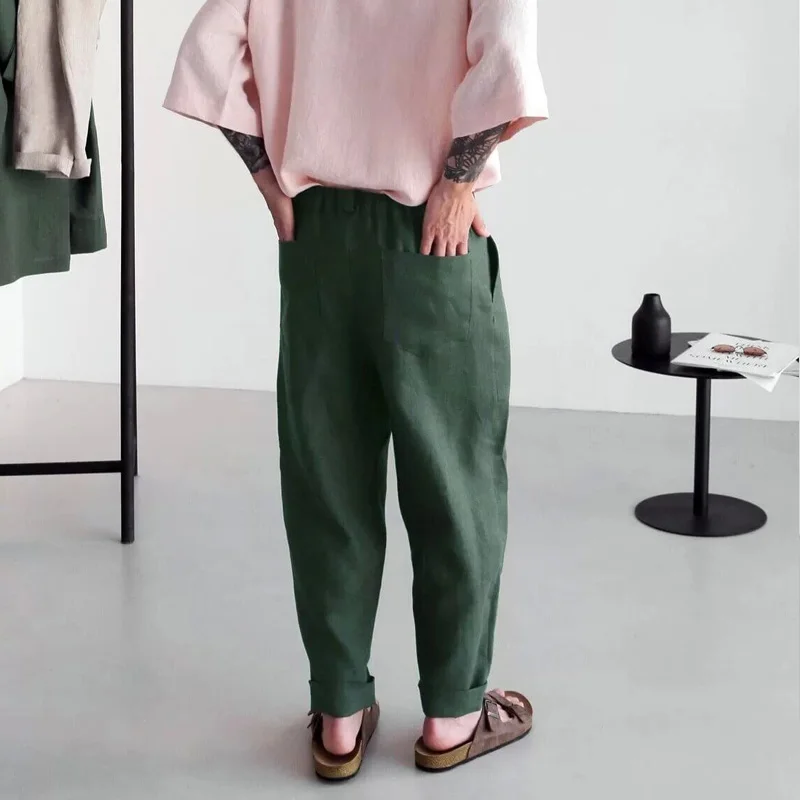 Linen Jogging Pants-inspireuse