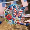 Acrylic 2D Flat DIY US Flag Butterfly Hanging Diamond Art Kits Wall Door Decor (A)