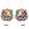 Diamond Painting Acrylic Flower and Tiger Hanging Pendant for Home Decoration