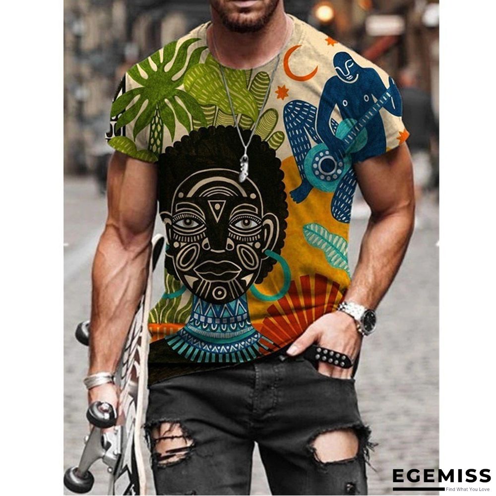 3D Digital Full-body Printed Short-sleeve Men's T-shirt | EGEMISS