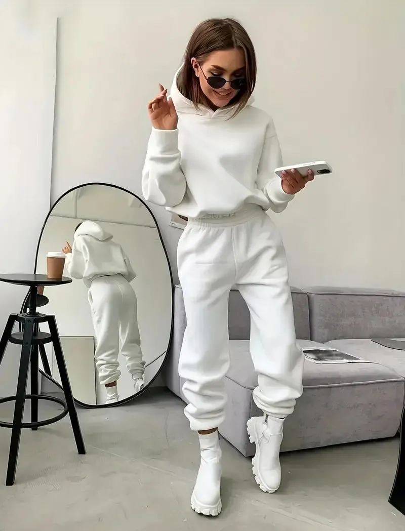 LBL Fleece Hooded Women Sweatshirt Sets