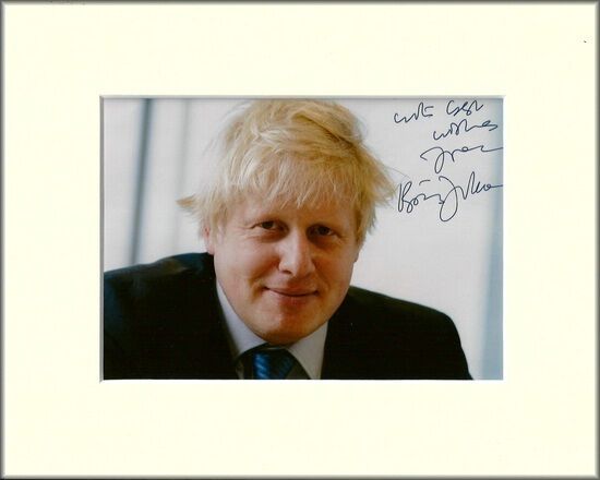 BORIS JOHNSON CONSERVATIVE PRIME MINISTER PP MOUNTED 8X10 SIGNED AUTOGRAPH Photo Poster painting