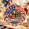 DIY 9/11 Memorial Diamond Painting Acrylic Hanging Ornament, Pearl & Special Shaped Drill Art, Double-Sided Printed Patriotic Home Decor(Firefighter Tribute)