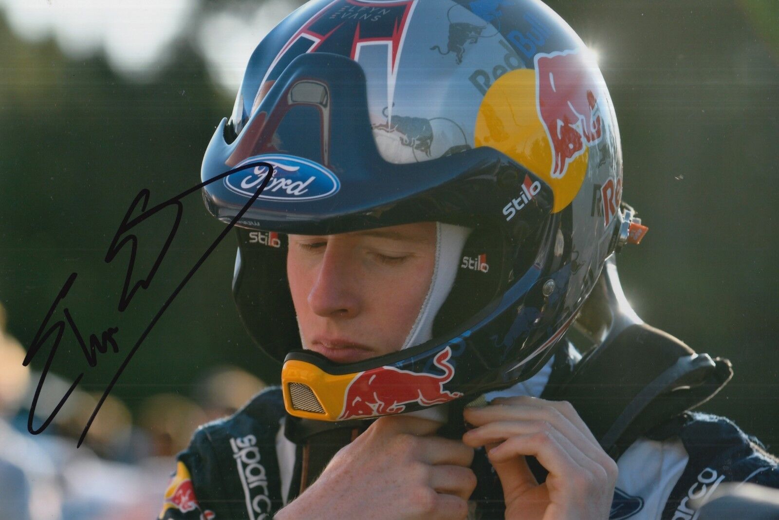 Elfyn Evans Hand Signed 12x8 Photo Poster painting M-Sport Ford Fiesta 2018 Rally.