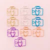 10 PACKS Hollow Out Colorful 10in1 Creative Shapes Paper Clips Office File Pins