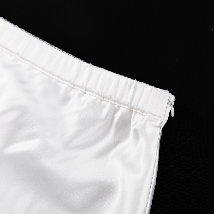 Ootddress White Satin High Waist Long Skirt For Women Zipper Side Split Slim Elegant Party Maxi Skirt Y2k Outfit Female Long Skirt