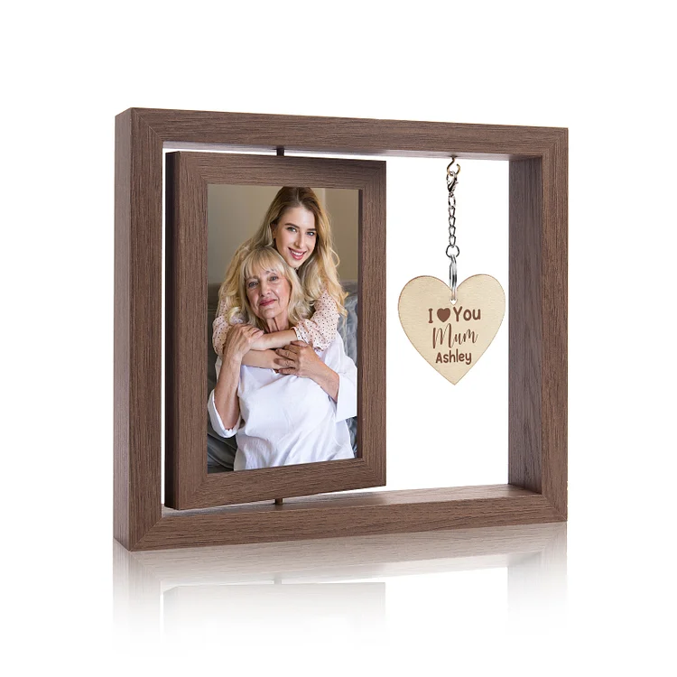 Personalized Mum Photo Rotatable Wooden Frame Custom Text Gift For Mother