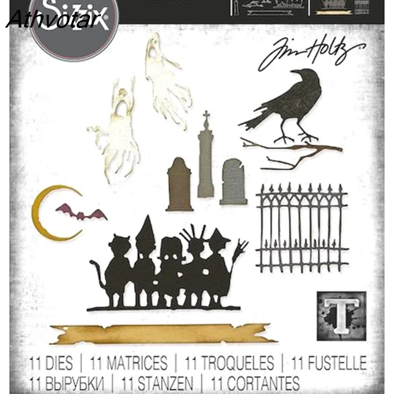 Athvotar New Arrival Skeleton Metal Cutting Dies For Halloween Decoration Diy Paper Card Scrapbook Photo Album Embossing Craft Dies