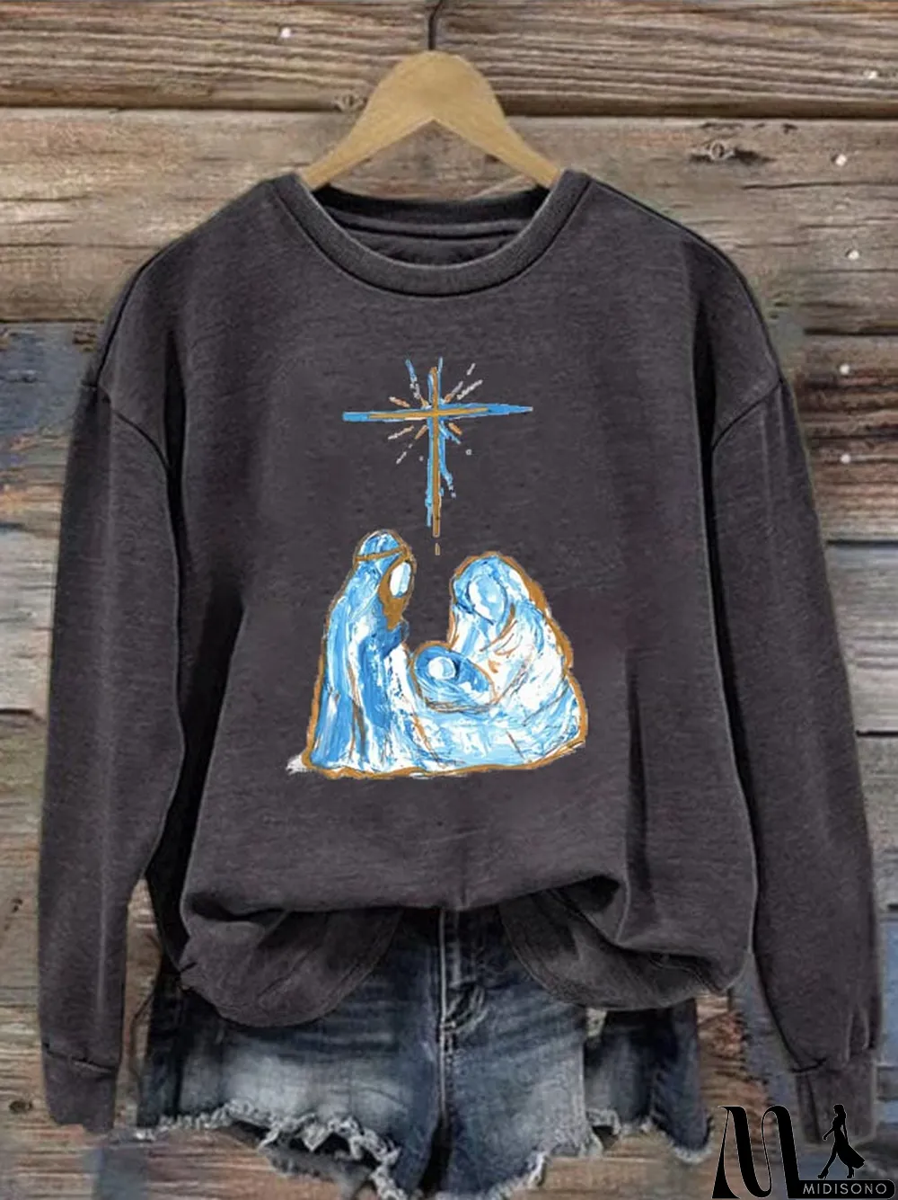 MidiSono - Faith Women's Casual Printed Sweatshirt