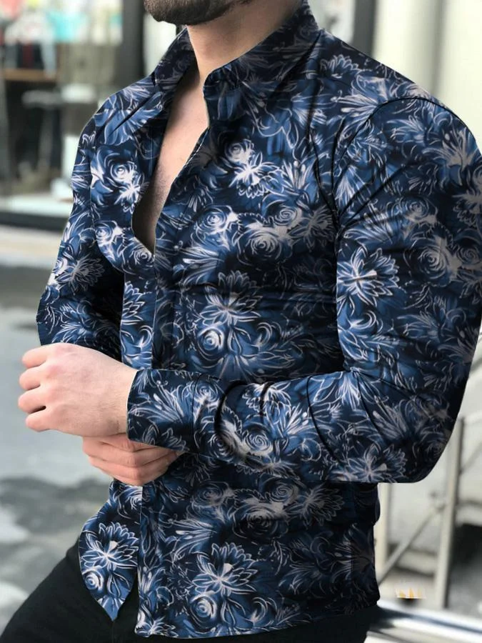 men's casual fashion long-sleeved shirt