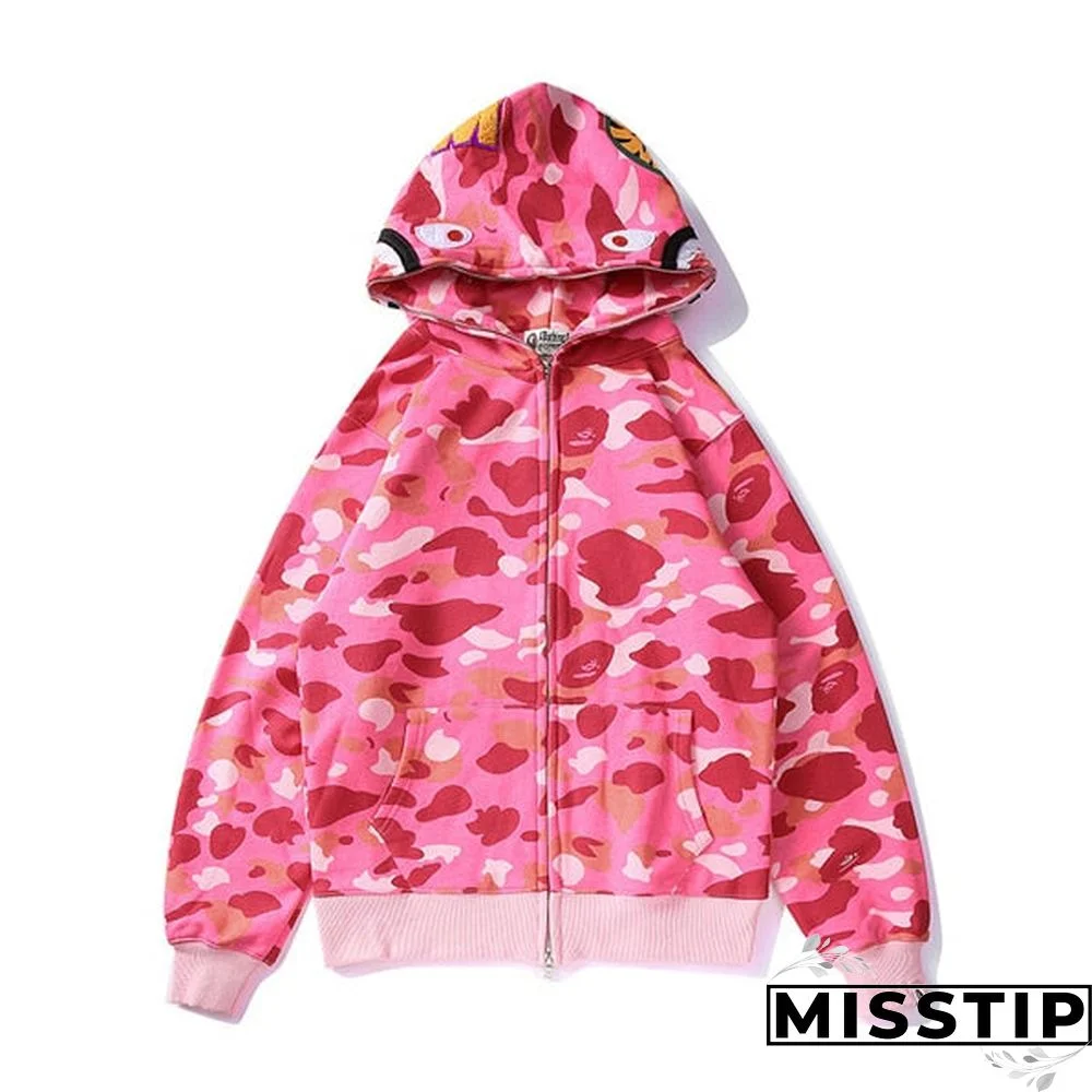 Jessic Camouflage Classic Sweater Thin Zipper Hoodie Couple Sweater Zip Hoodie Women Jacket Coat New