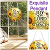 Diamond Painting Acrylic Single-Sided Drill Sunflower Bible Verse Sign Pendant for Home Decor