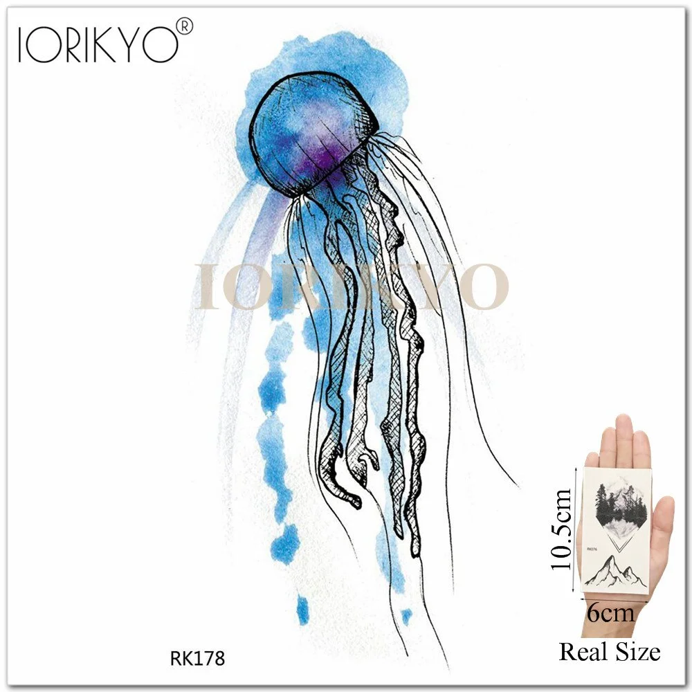 IORIKYO Flash Sexy Tempoary Women Tattoo Arm Fox Sticker Men Black Wolf Chest Forest Hill Bear Fake Tatoo Makeup Tattoo Body Art