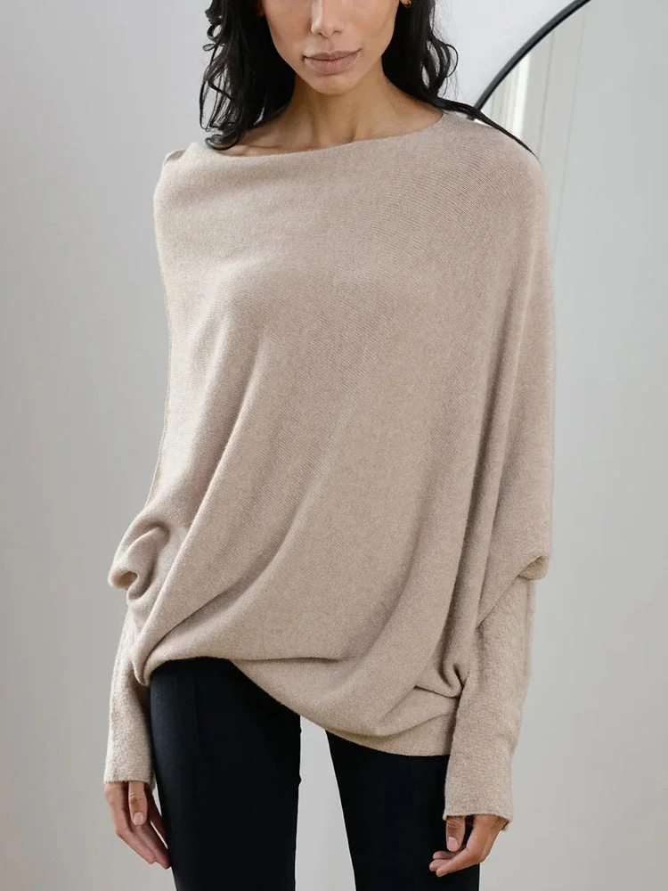 Uveng Color Round Neck Long Sleeve Sweaters