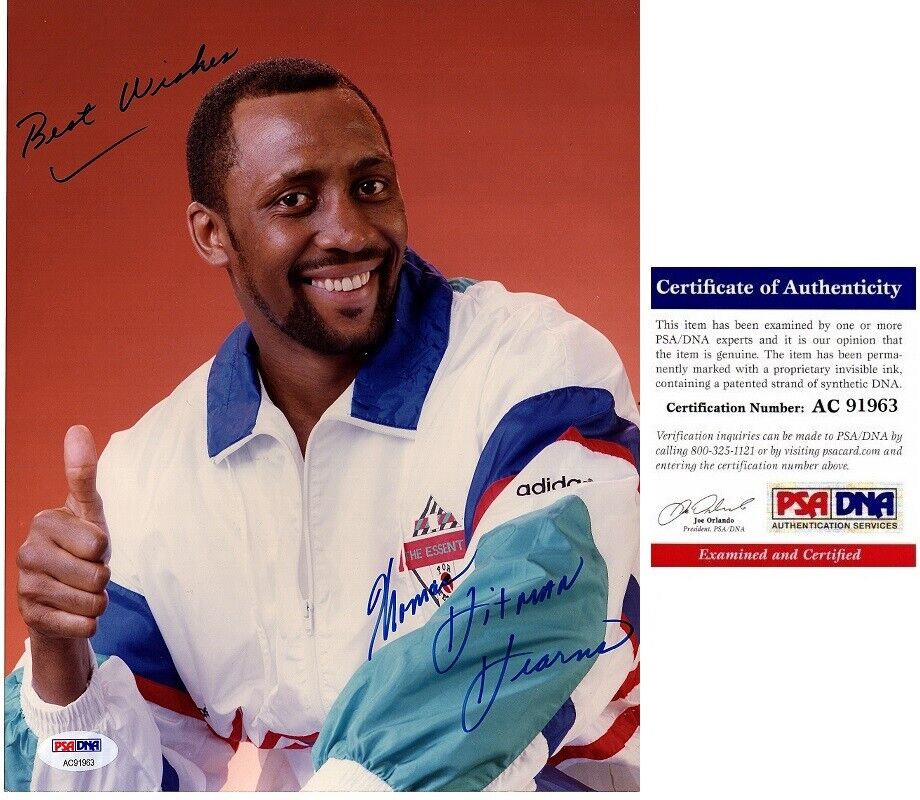 Thomas Hearns Signed Boxing 8x10 inch Photo Poster painting - Hitman Hearns - PSA/DNA COA