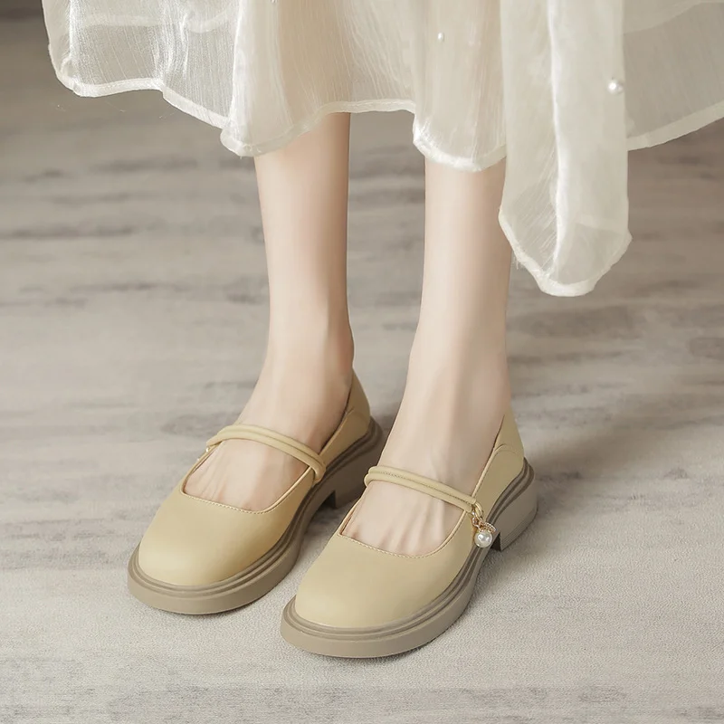Uveng Uveng Chinese Shoes With Skirt Summer Loafers Mary Jane Women's Shoes Women's French Shallow Flat Single Shoes