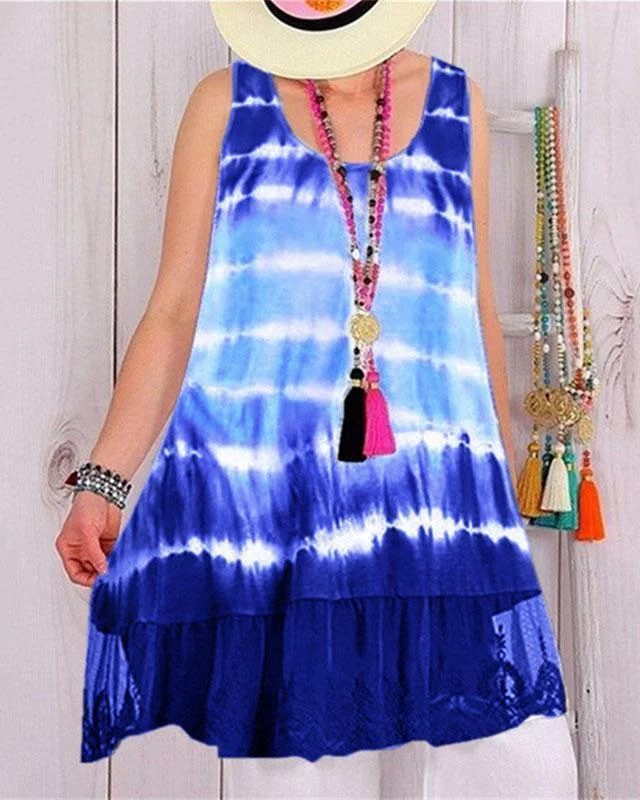 Gradient Sleeveless Loose Casual Midi Dress
