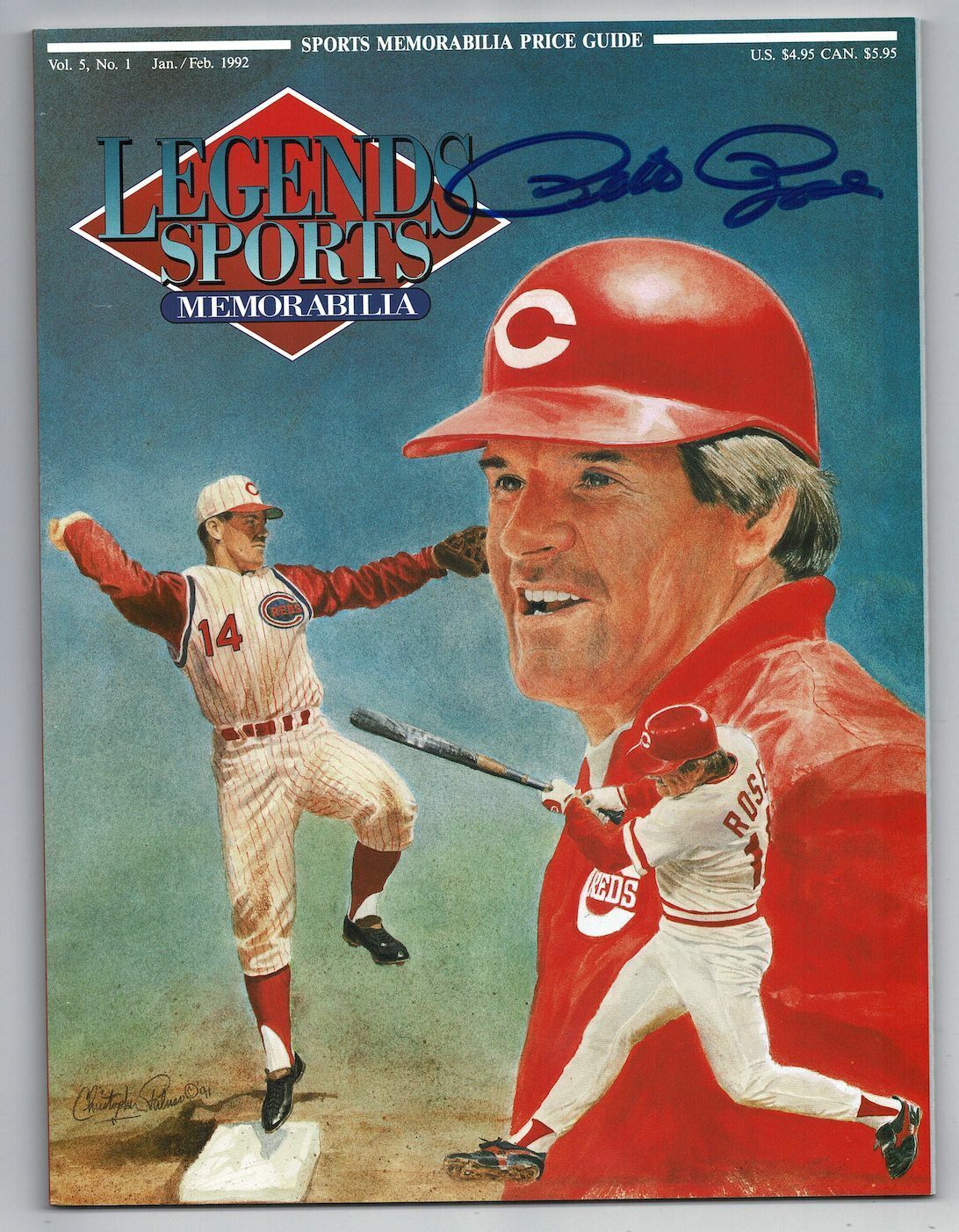 Pete Rose signed autographed magazine! AMCo! 13897