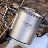 Outdoor titanium cup pure titanium water cup camping portable tea cup coffee cup titanium alloy folding mug
