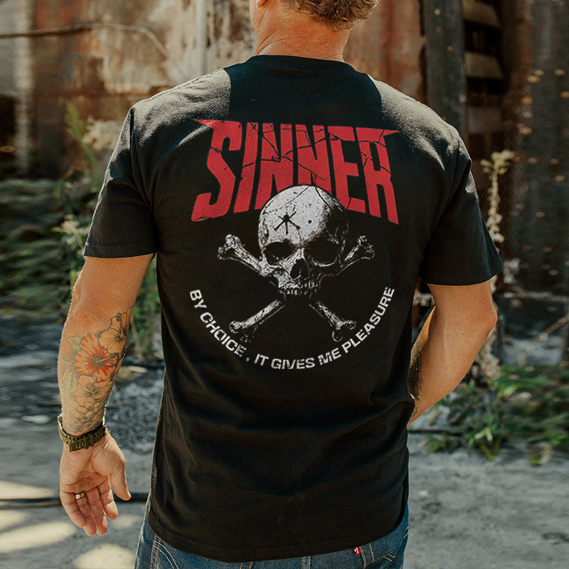 Sinner By Choice, It Gives Me Pleasure Printed Men's T-shirt - Livereid