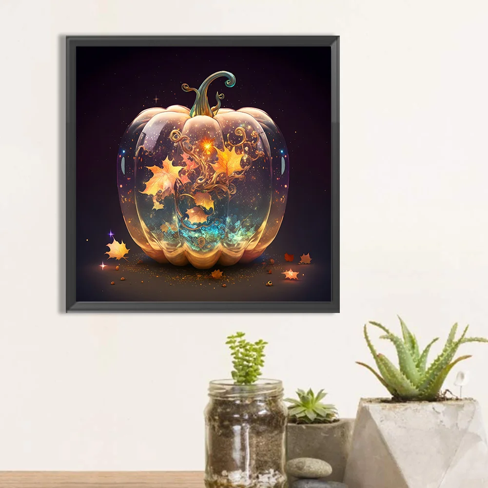 Full Round Diamond Painting 30*30cm - Glowing Pumpkin