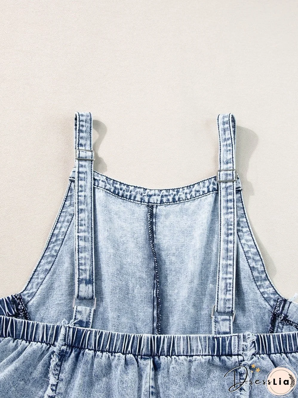 Vintage Beau Blue Denim Overall with Frayed Exposed Seam