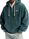 Men's Textured Relaxed-Fit Oversized Corduroy Hoodie