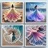 (Multi-Style) Beach Dress Girl-11CT Stamped Cross Stitch 45*45cm/17.72*17.72in