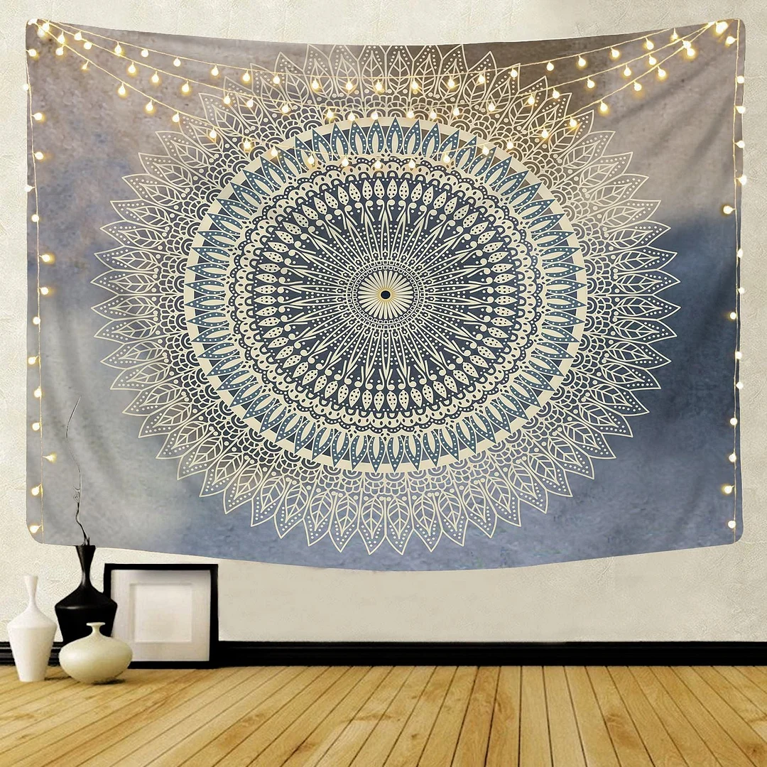Large Mandala Pattern Indian Tapestry Wall Hanging Decoration Bohemian Beach Towel Polyester Thin Blanket Yoga Shawl Travel Mat