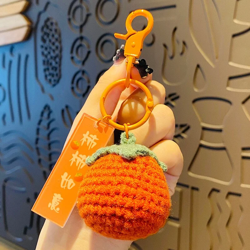 Creative Fruit Plush Yarn Thread Pendant Car Keychain Bag Pendant