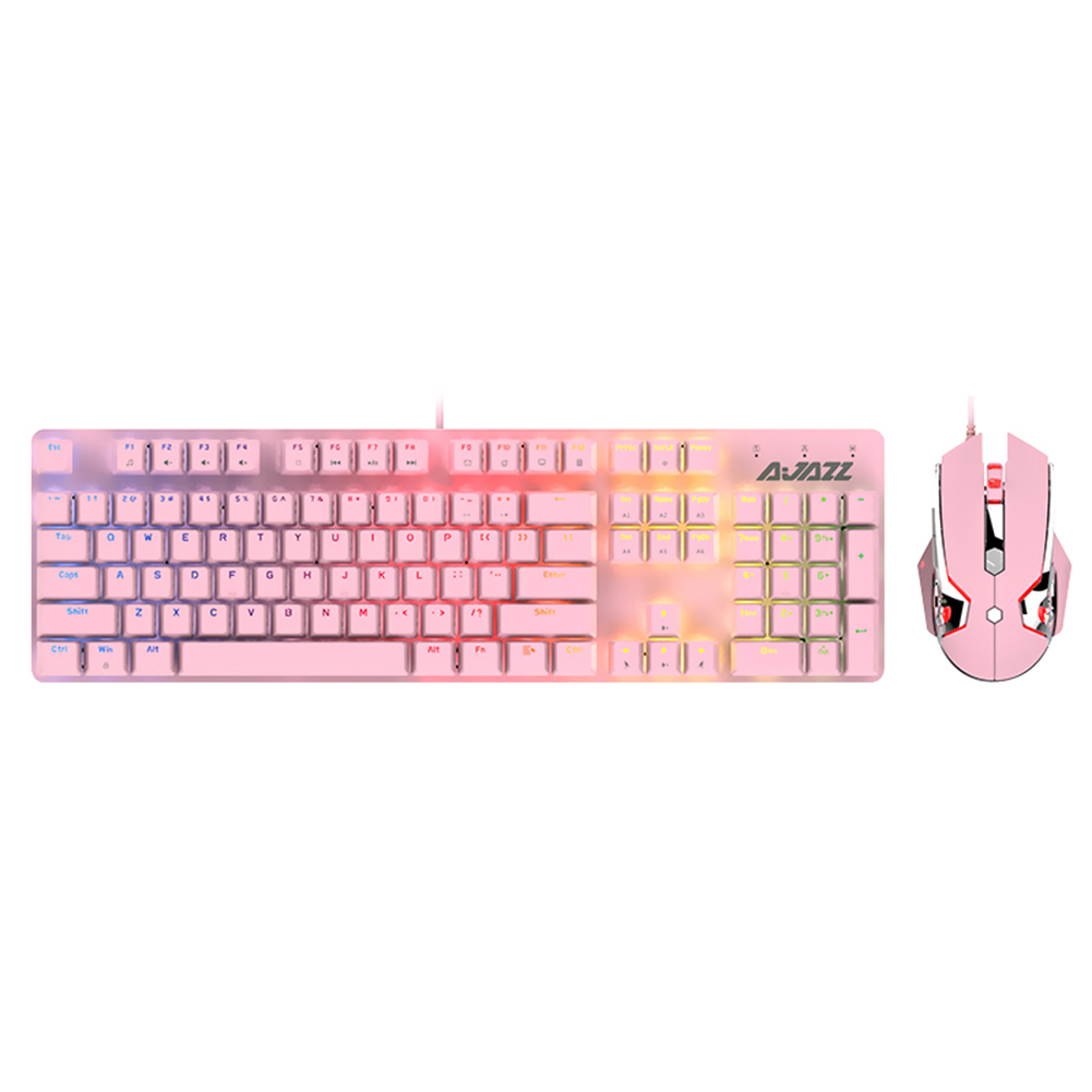 

Ajazz USB Wired Gamer Mechanical Keyboard Mouse Combos Set, Blue switch, 501 Original