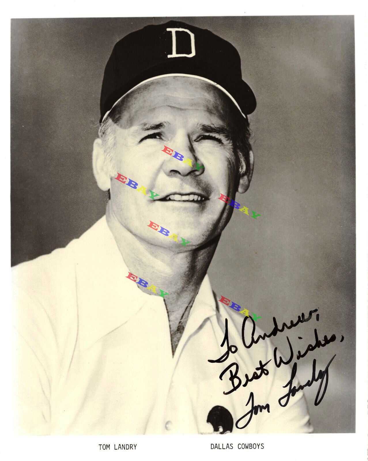 TOM LANDRY DALLAS COWBOYS COACH VINTAGE Signed Autographed 8x10 Photo Poster painting Reprint