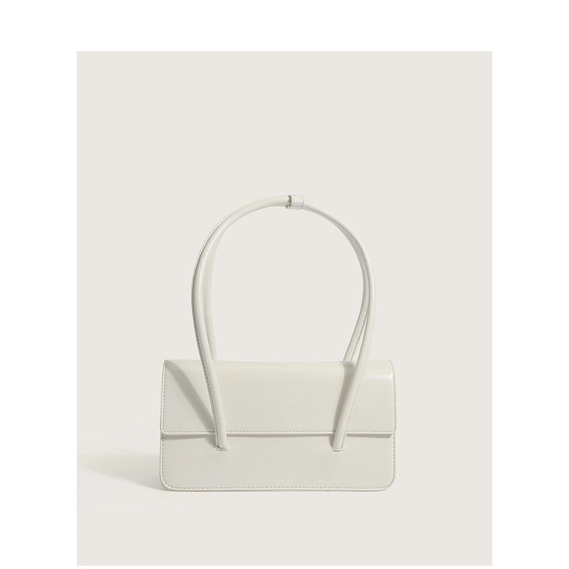 New Casual Fashion Oil Leather Solid Color Shoulder Tote Bag