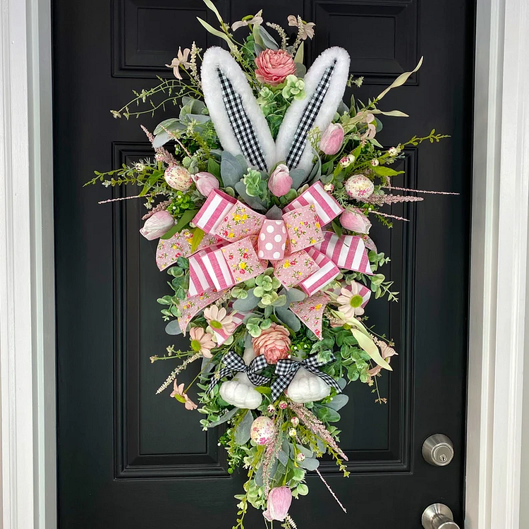 Large Easter Wreaths for Front Door, Designer Easter Wreath, Floral Spring Wreath
