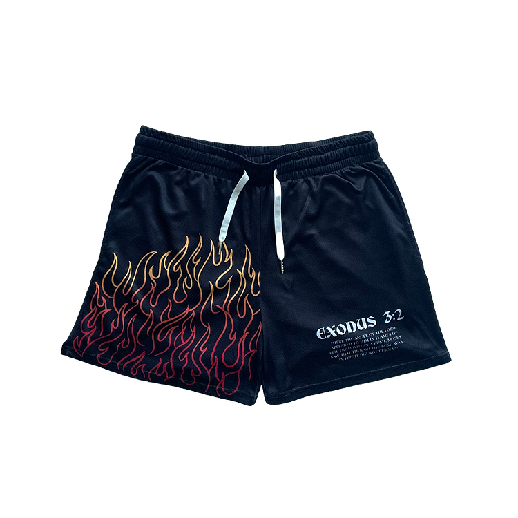 Sopula Streetwear Style Burning Bush Casual Mesh Shorts