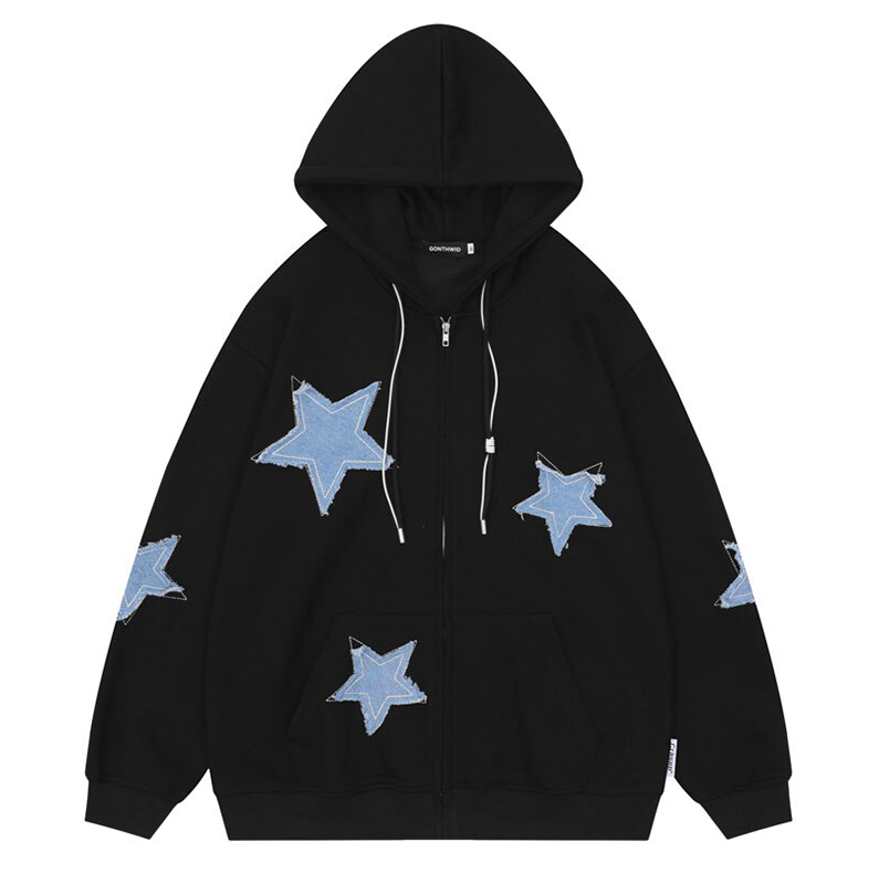 'Denim Star' Zip Hoodie