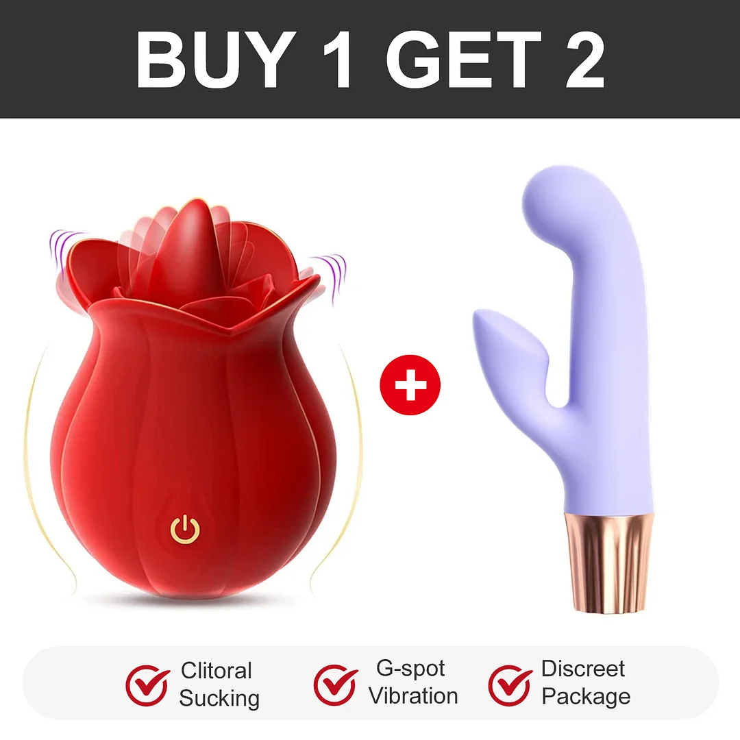 10 Speeds Rose Vibrator With Tongue