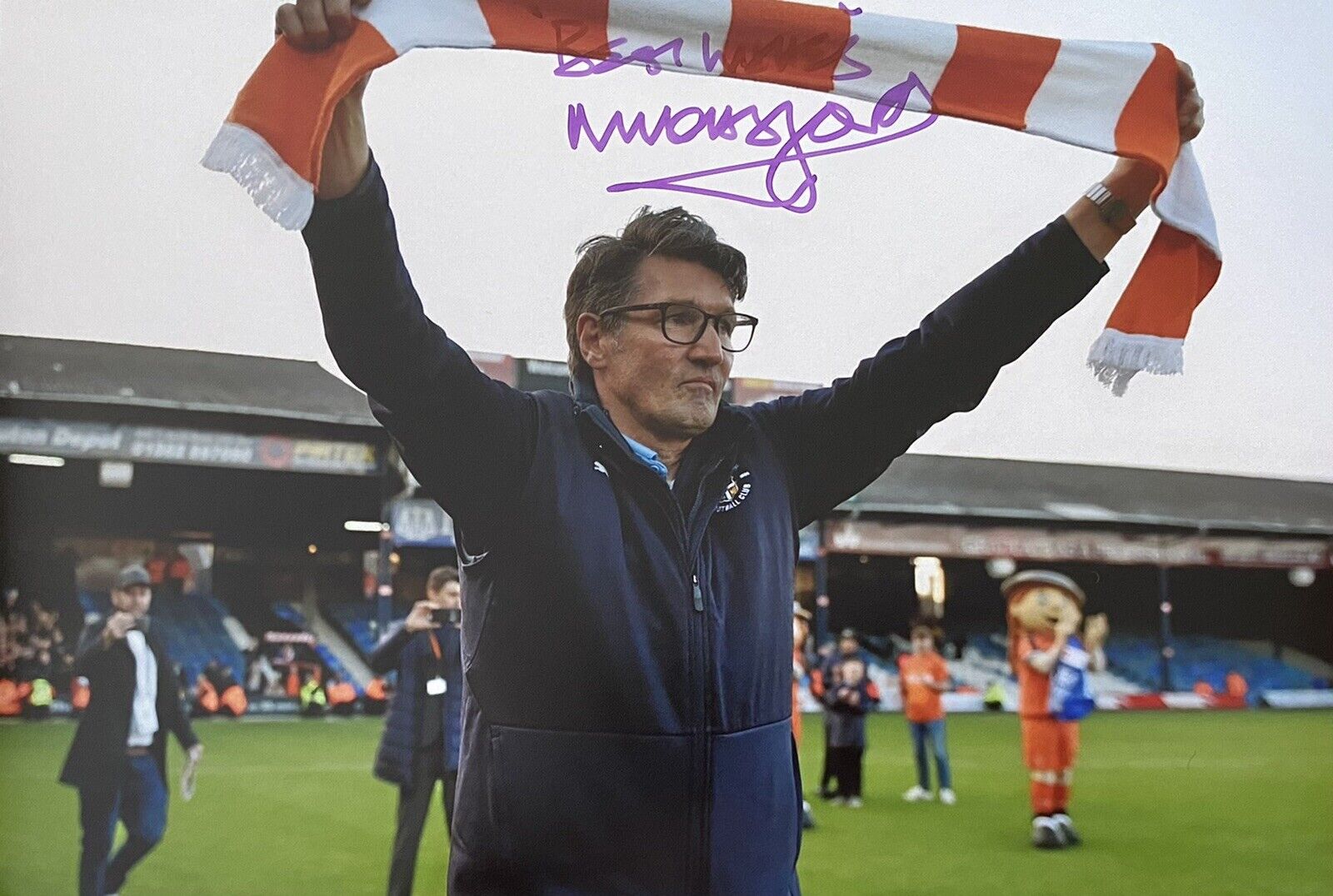 Mick Hartford Genuine Hand Signed Luton Town 12x8 Photo Poster painting 3