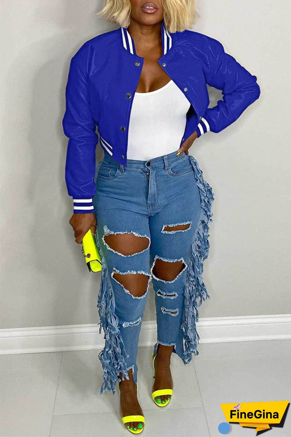 Black Casual Solid Patchwork Conventional Collar Outerwear