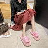 Gioiacombo™ Pantofole in pelliccia di coniglio sfumato di nuovo stile per pantofole in pelliccia con suola spessa autunnali e invernali