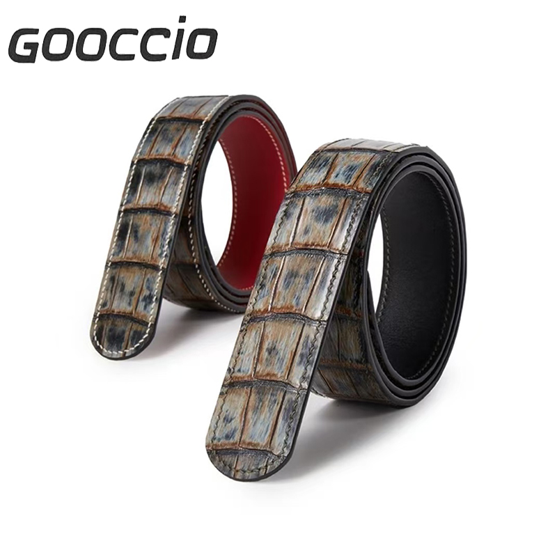 SV183 Handmade Crocodile Leather Belt For Men  GOOCCIO   